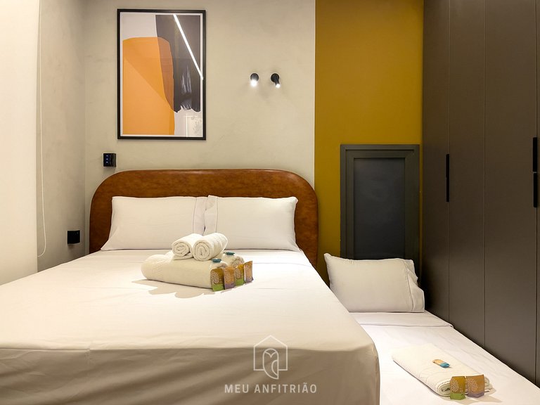3 guests | AC Heating | Gym | 5min from Allianz