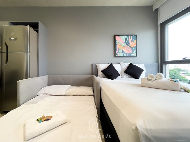 3 pessoas | Academia | 350m do shopping-metrô