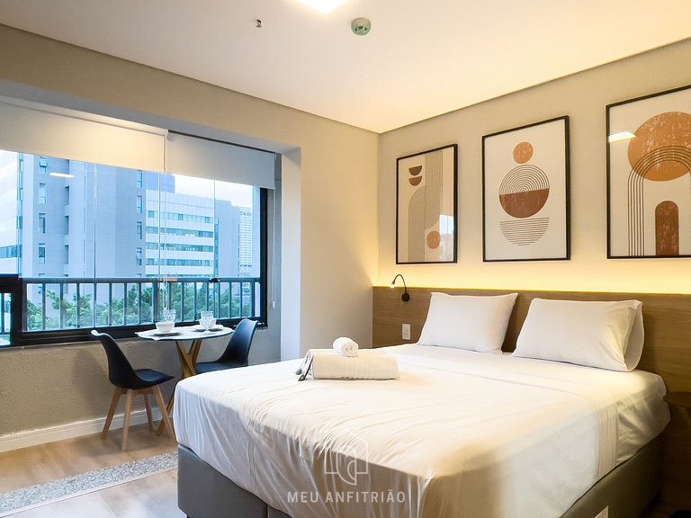 25m² | 3 personas | Cama queen | Shopping Morumbi