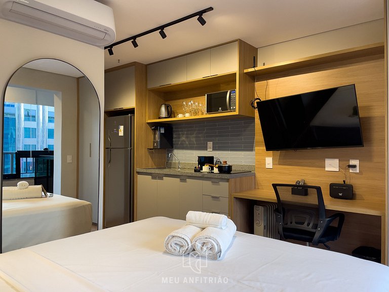 25m² | 3 pessoas | Cama queen | Shopping Morumbi