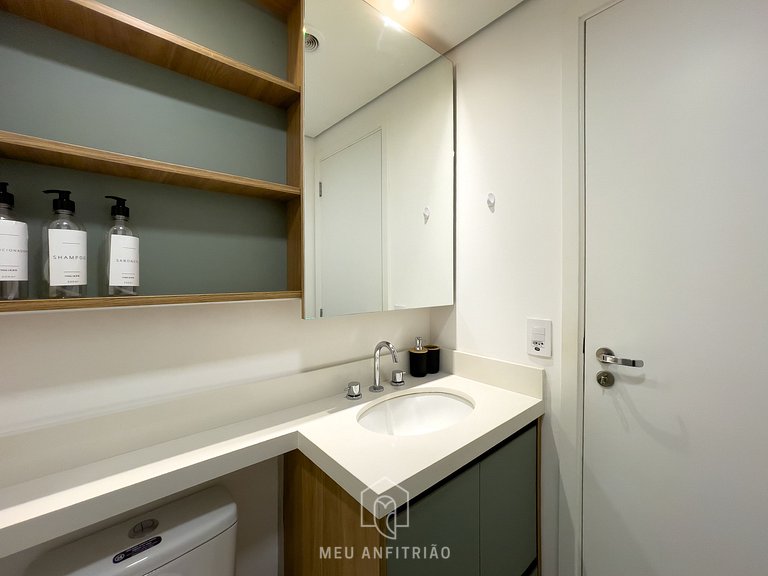 Studio p/ 2 Piscina | Academia | 400m metrô | 25m²