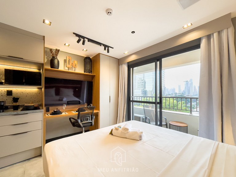 20 m² | 2 pessoas | Cama box de casal | Piscina