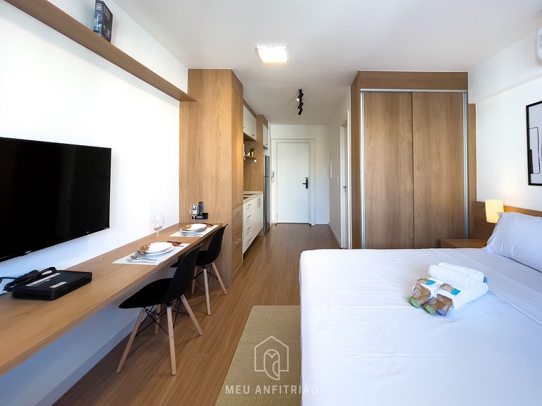 28m² | 2 pessoas | Piscina | Coworking