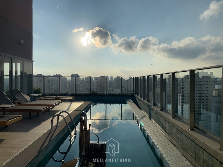 28m² | 2 pessoas | Piscina | Coworking