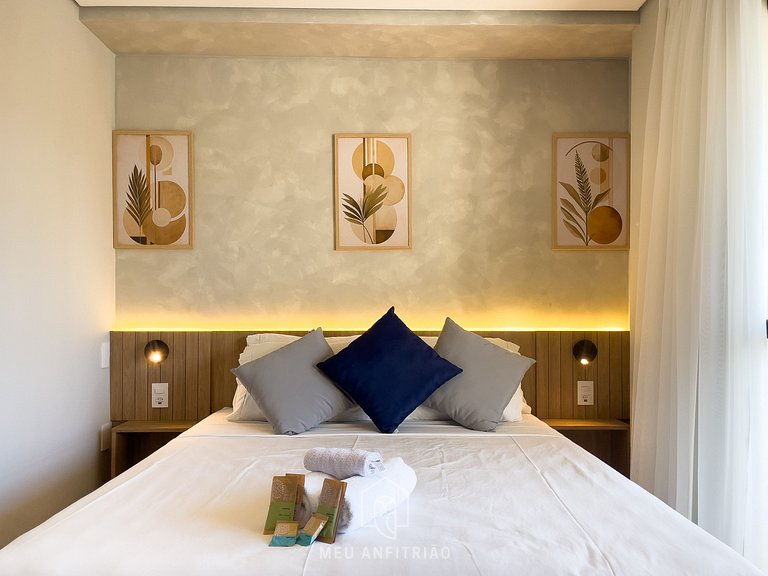 48m² | 4 pessoas | Cama queen | Shopping Market