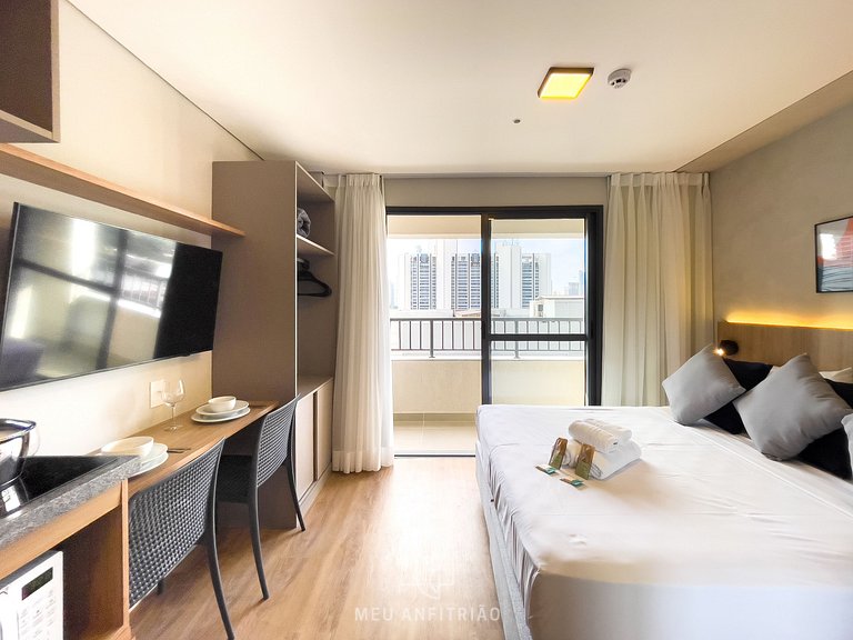 Cama queen | Acesso ao aeroporto | Av. Berrini