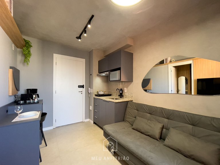 Apto 1 quarto | 30m² | Cama queen | Ibirapuera
