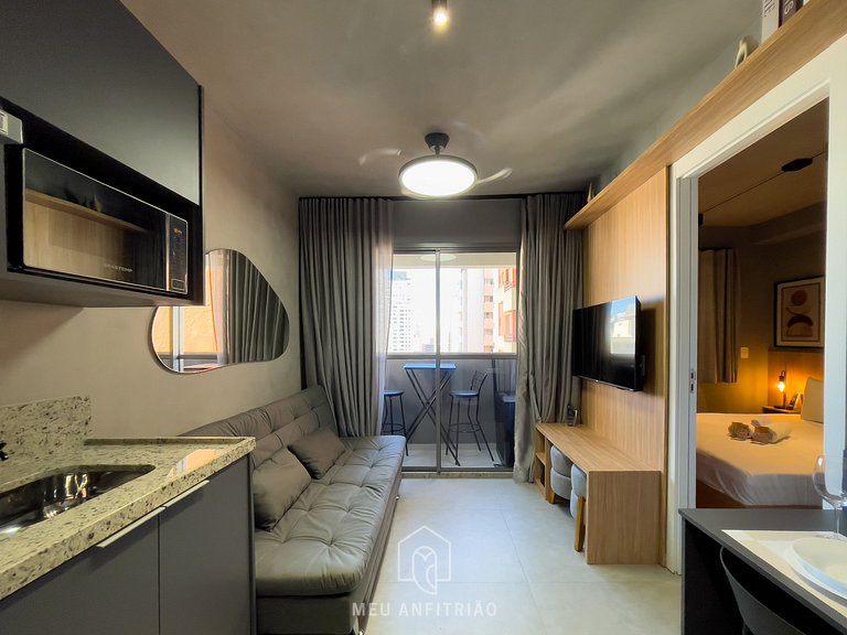 Apto de 1 dorm | 30 m² | Cama queen | Ibirapuera
