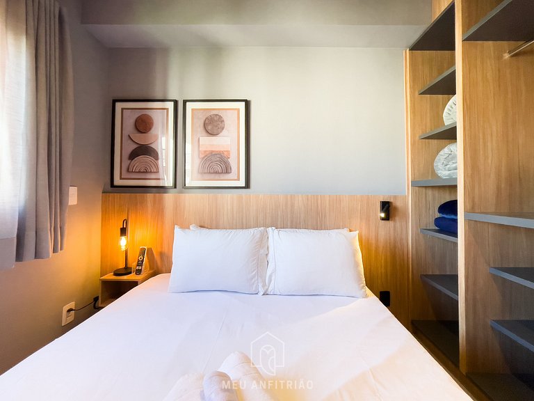 1-bedroom apt | 30m² | Queen bed | Ibirapuera