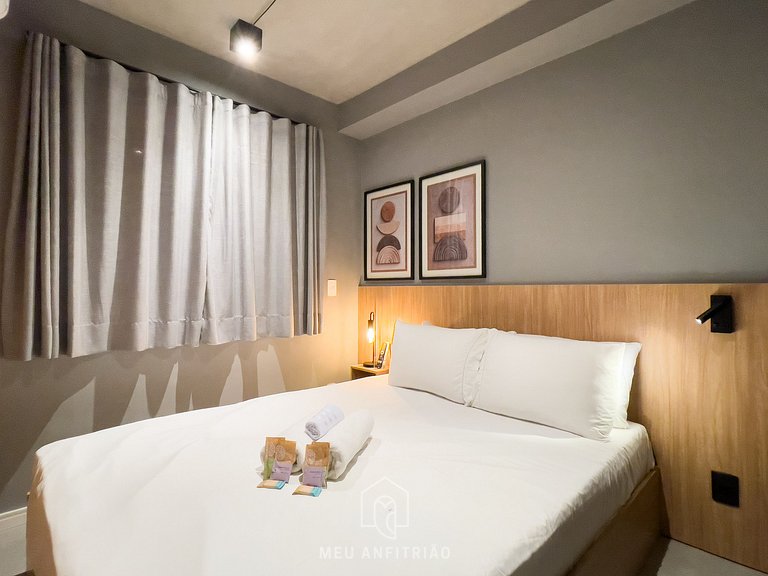 Apto de 1 dorm | 30 m² | Cama queen | Ibirapuera
