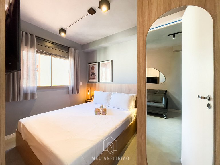 Apto de 1 dorm | 30 m² | Cama queen | Ibirapuera