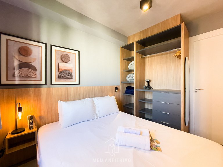 Apto de 1 dorm | 30 m² | Cama queen | Ibirapuera