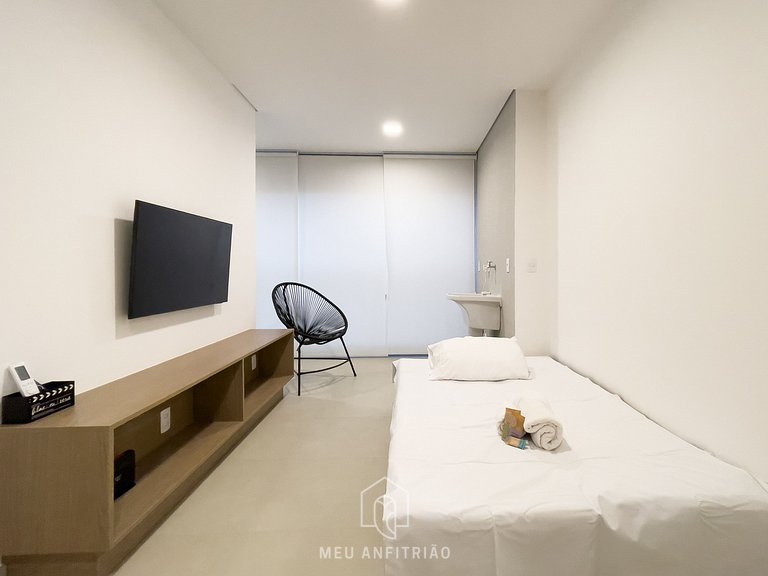 Apto 1 quarto | 3 pessoas | 36m² | Em frente à PUC
