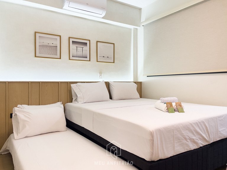 3 pessoas | Cama queen | Academia | 2km aeroporto