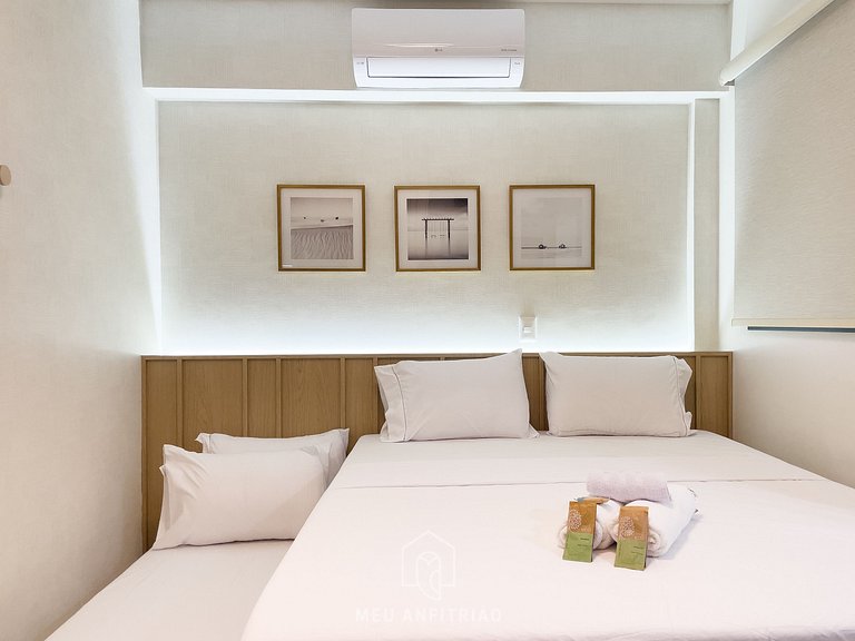 3 pessoas | Cama queen | Academia | 2km aeroporto