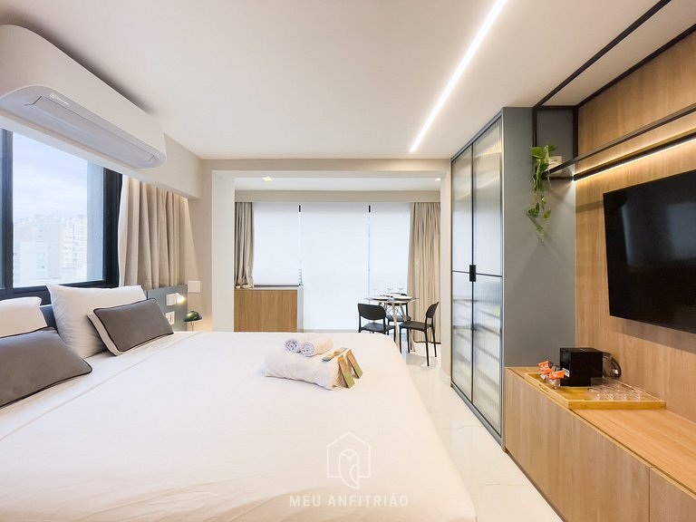 3 people | Queen bed | 800m from Nubank Park