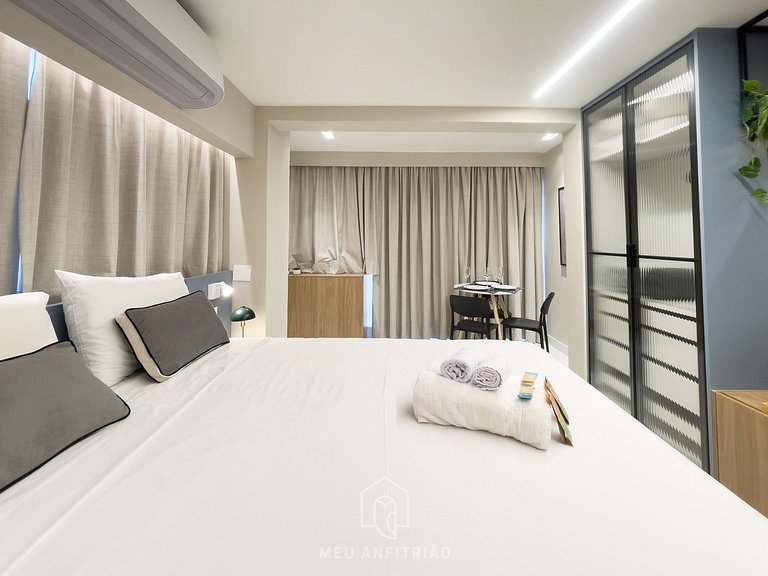 3 pessoas | Cama queen | 800m do Nubank Parque