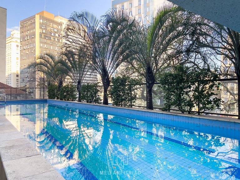 34m² | Piscina | Perto do metrô | Pinacoteca de SP