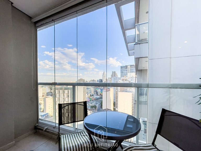 34m² | Piscina | Perto do metrô | Pinacoteca de SP