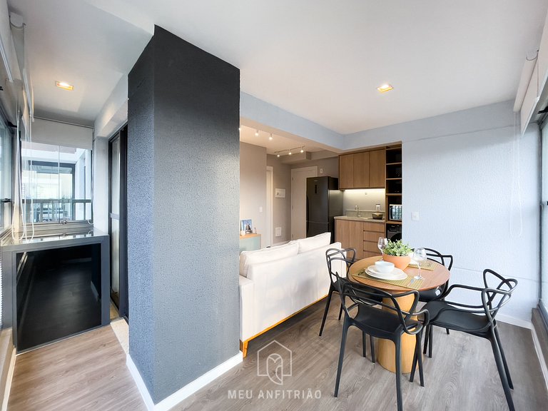 44m² | Apto 1 quarto | Lava e seca | Lado do metrô