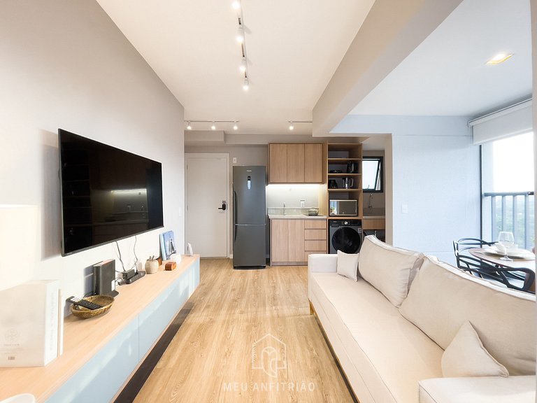 44m² | 1-room apt | Washer-dryer | Next to subway