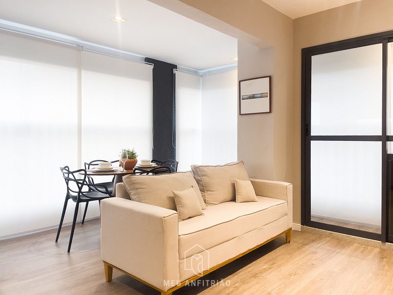 44m² | Apto 1 quarto | Lava e seca | Lado do metrô