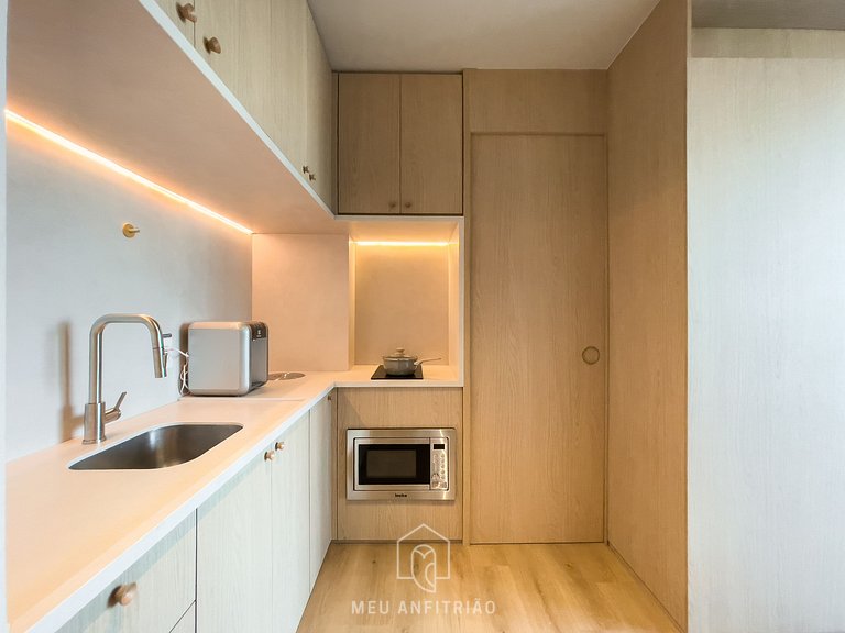 Apto 1 quarto | Cama queen | Garagem | Faria Lima