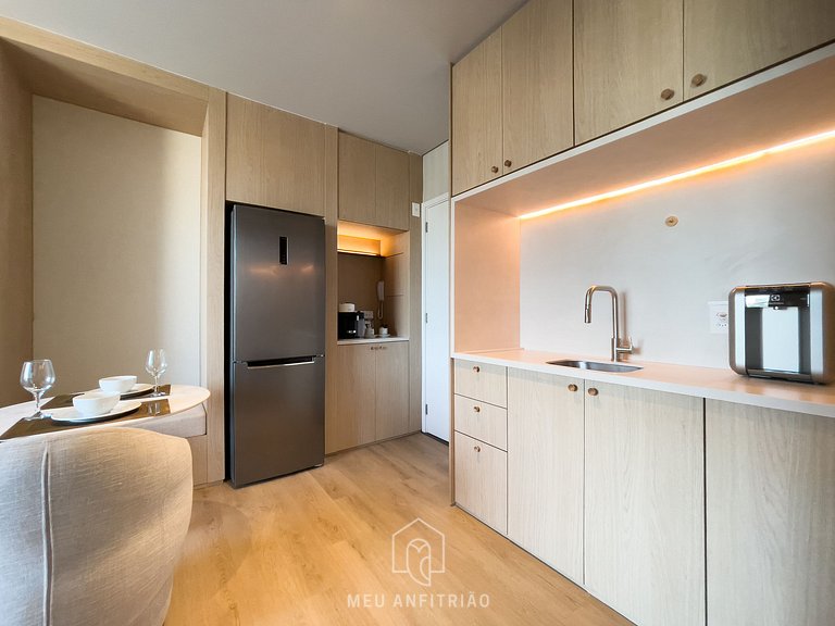 Apto 1 quarto | Cama queen | Garagem | Faria Lima