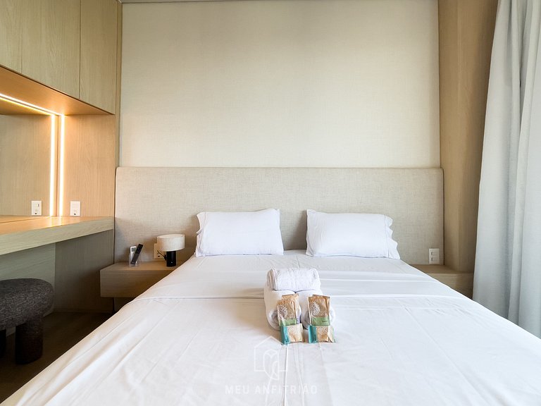 Apto 1 quarto | Cama queen | Garagem | Faria Lima