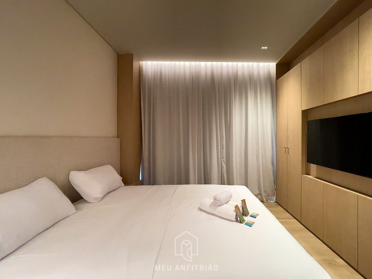 Apto 1 quarto | Cama queen | Garagem | Faria Lima