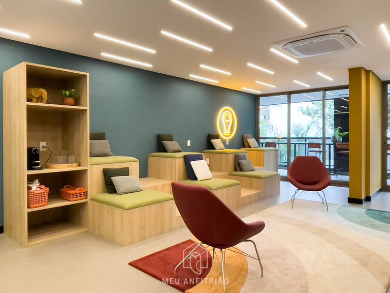 29m² | Academia | Coworking | Varanda | 250m metrô