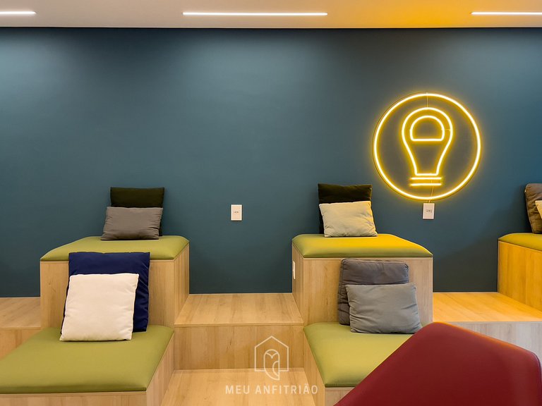 29m² | Academia | Coworking | Varanda | 250m metrô