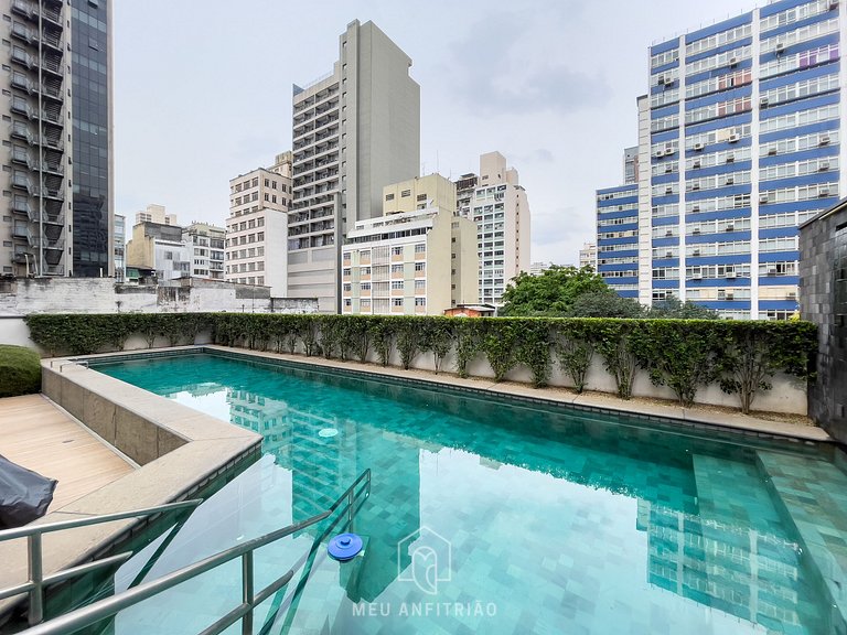 36m² | 3 pessoas | Piscina | Av. 9 de Julho