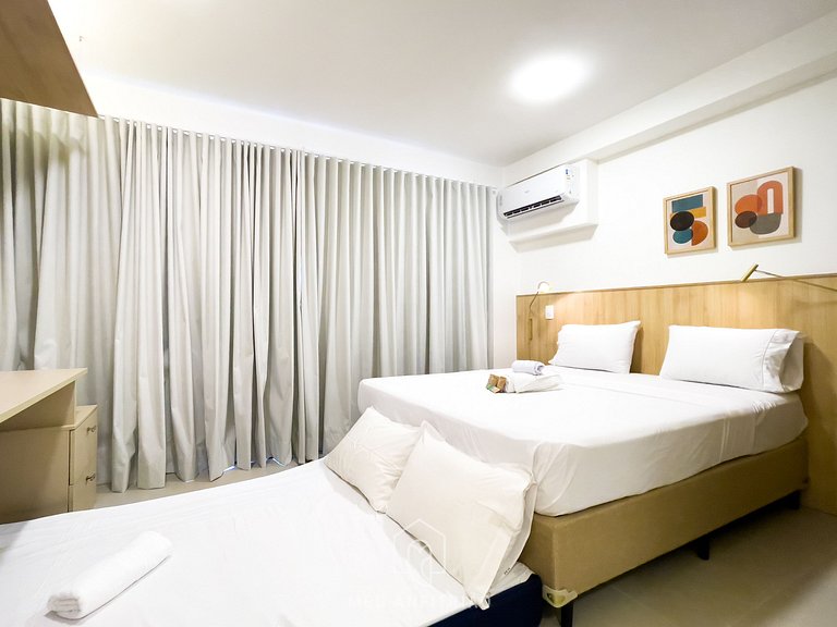 3 pessoas | Cama queen | Academia | Av. Jabaquara