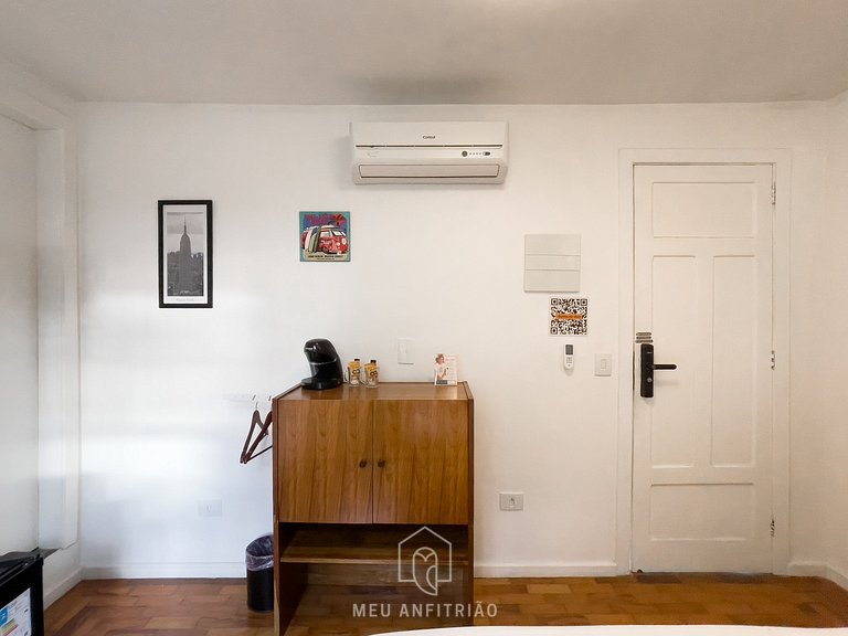 Suite for 2 | AC | 750m Nubank Park | Av Pompeia
