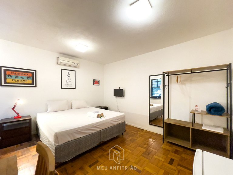 Cama King | AC | 750m Nubank Parque | Av Pompéia