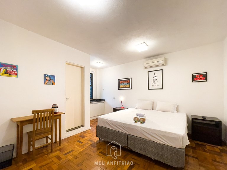 Cama King | AC | 750m Nubank Parque | Av Pompéia