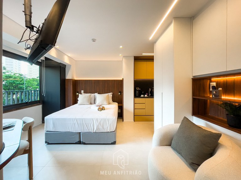34m² | Cama queen | Piscina | Av. Paulista