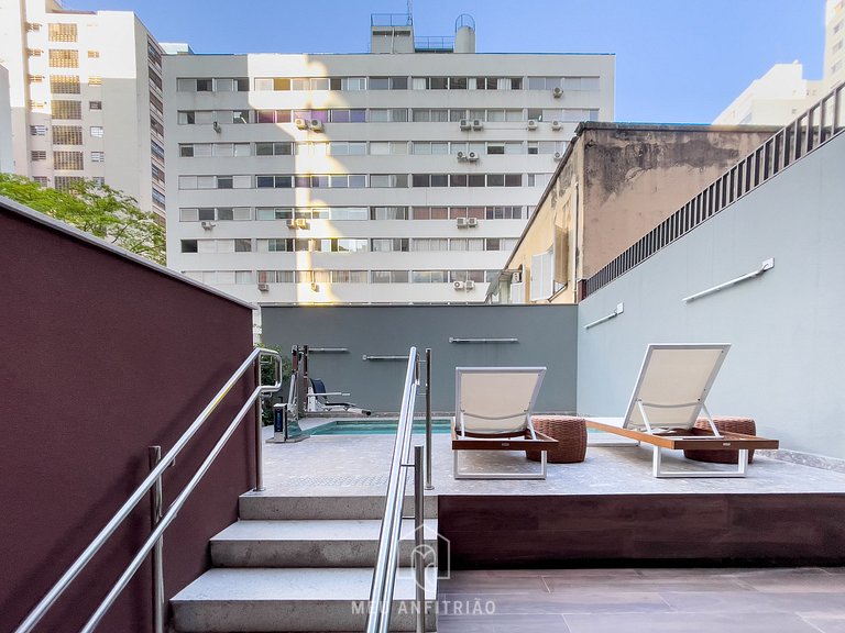 Cama queen | Piscina | Academia | Av. Paulista