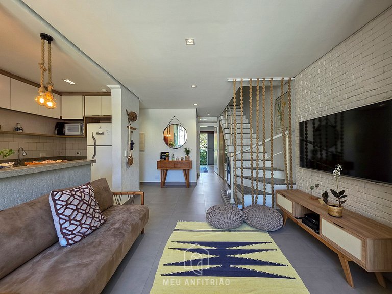 90m² | 3 quartos | Piscina | Perto da praia