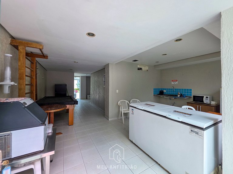 90m² | 3 quartos | Piscina | Perto da praia