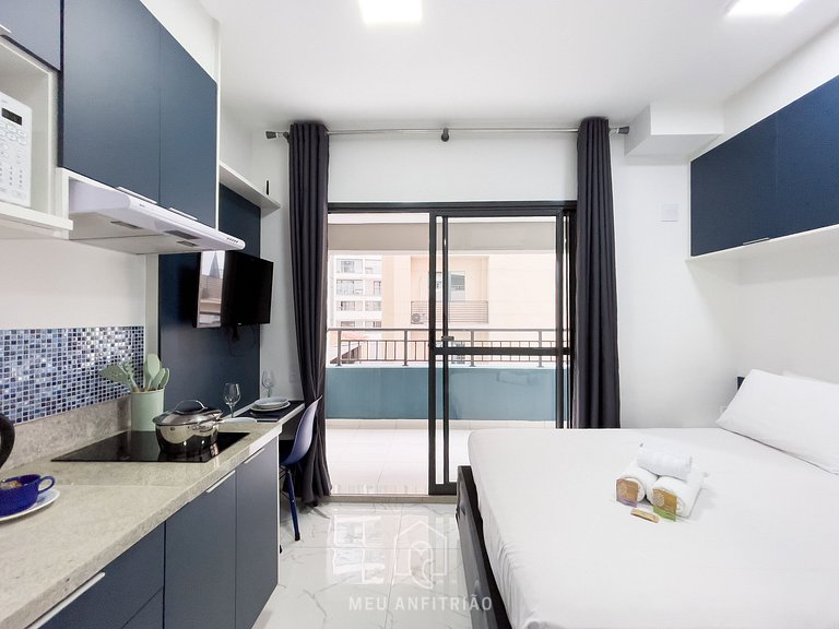 27m² | Studio c/ Balcón | Piscina | 300m Metro