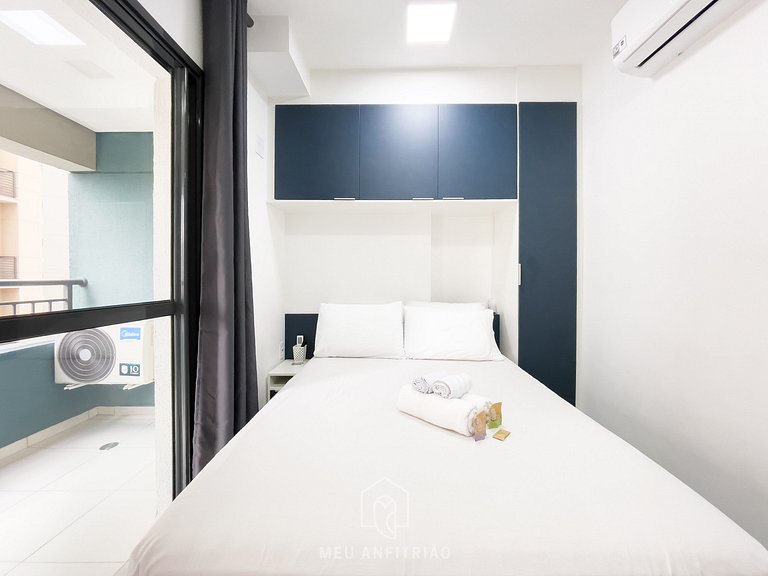 27m² | Studio c/ Varanda | Piscina | 300m Metrô