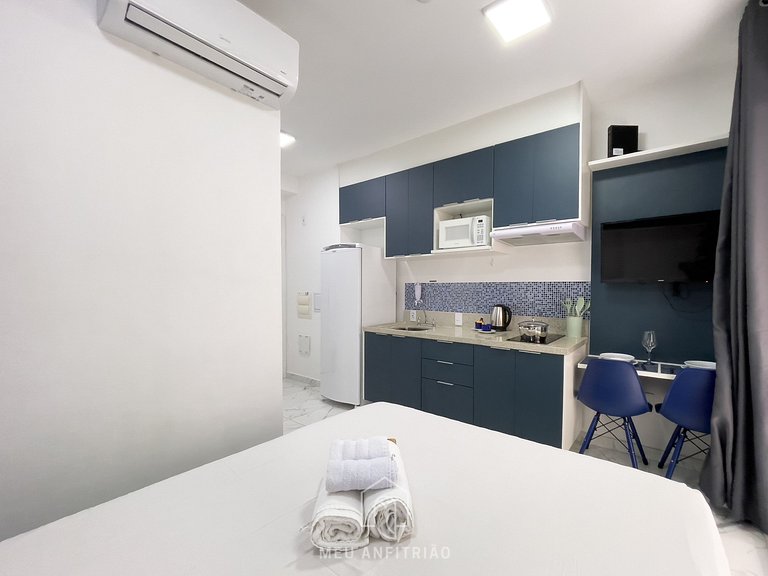 27m² | Studio c/ Varanda | Piscina | 300m Metrô