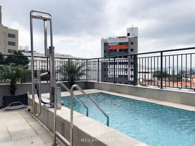 27m² | Studio c/ Varanda | Piscina | 300m Metrô