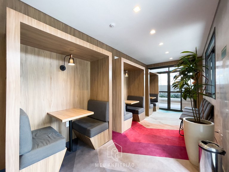 Studio 23m² | Garagem | Varanda | 300m Metrô