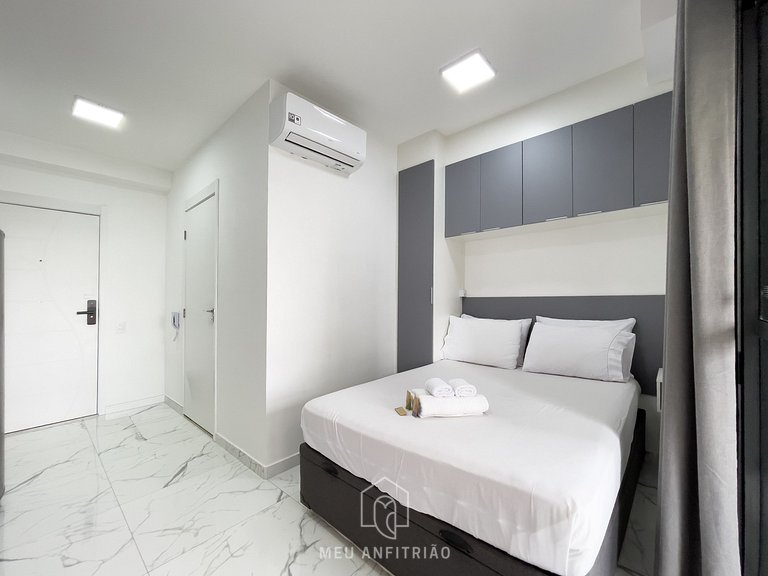 Studio 23m² | Garagem | Varanda | 300m Metrô