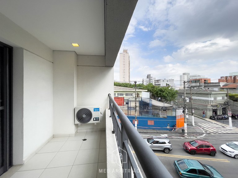 Studio 23m² | Garagem | Varanda | 300m Metrô