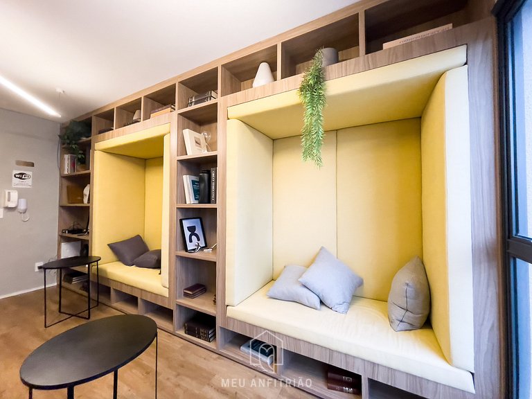Studio 23m² | Varanda | Piscina | Metrô 250m