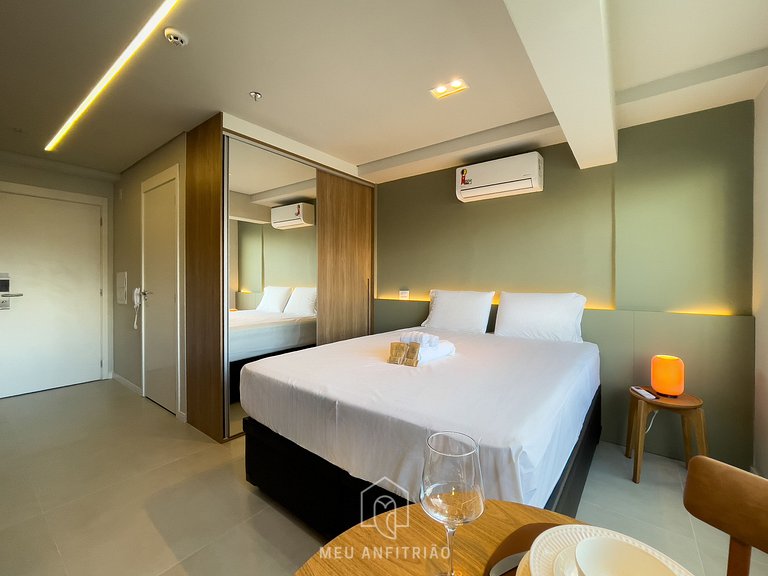 24m² | Piscina e academia | Vista | Metrô 450m